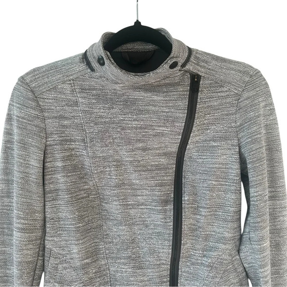 LULULEMON Bust A Move Moto Jacket Commuter Silver Spoon Slate Gray Womens Size 6 - Picture 5 of 9